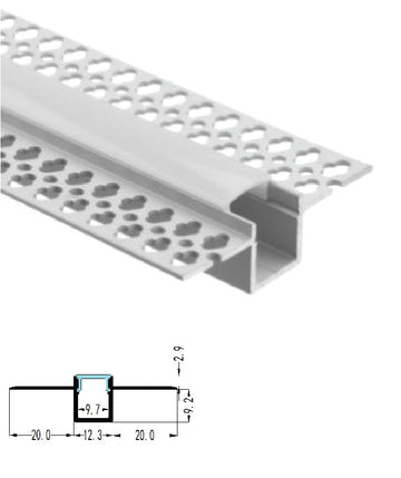12mm Plaster-in Trimless LED Aluminum Profile