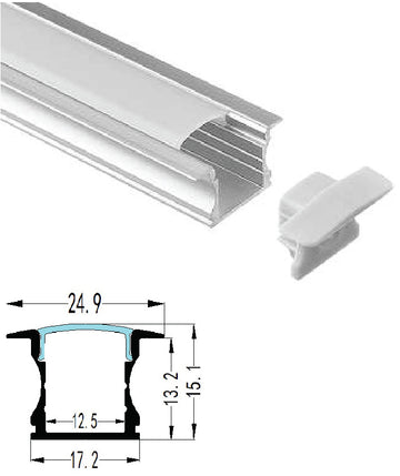 17mm Aluminum Recessed Led Profile