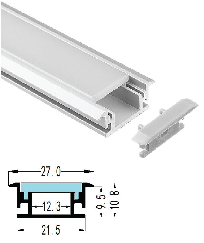 21mm Waterproof Recessed Aluminum LED Profile.