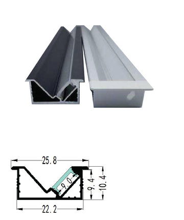 22mm Recessed Anti-glare LED Aluminum Profile