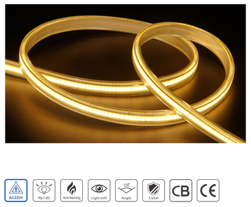 IP 68 Waterproof 288-220V COB LED Strip