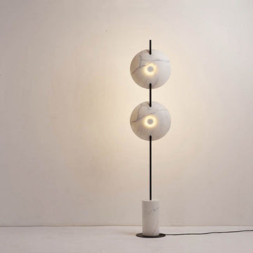 Marble Pan shape vertical led floor lamp