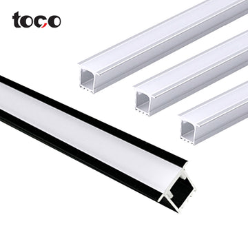 toco high quality round aluminum led channel profile mirror light ceiling wall tile black diffuser led profile